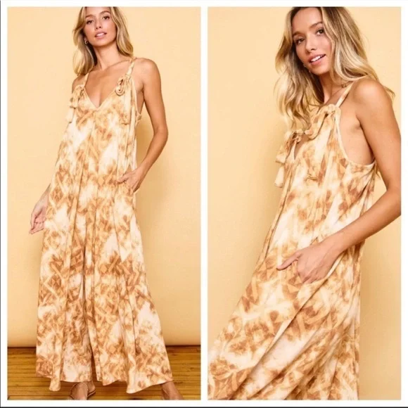 Tie Dye Boho Wide Leg Jumpsuit - Picture 5 of 5